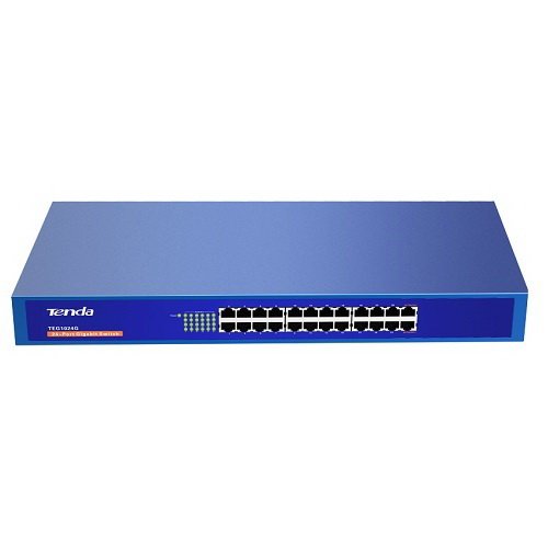 63446 TENDA TEG1024G 24 PORT 10/100/1000 Rack-M SWITCH - Görsel 1