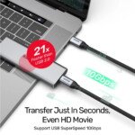 UNITEK USB-C 3.2 KABLO 1MT 10GBPS 4K (C14082ABK) - Görsel 5