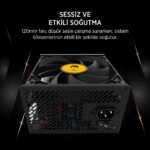 JAMES DONKEY JDP650 APFC 12CM 80+ BRONZE 650W PSU - Görsel 4