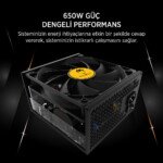 JAMES DONKEY JDP650 APFC 12CM 80+ BRONZE 650W PSU - Görsel 2