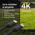UNITEK HDMI2.0 KABLO 10MT 4K&60Hz (C11079BK-10M) - Görsel 3