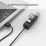 UNITEK TYPE-A TO 4 PORT USB HUB 80CM KABLO(Y-2140) - Görsel 2