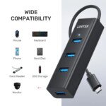 UNITEK TYPE-C TO 4 PORT USB 3.0 + TYPE-C (Y-3089Z) - Görsel 4
