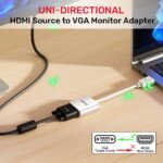 UNITEK HDMI TO VGA DÖNÜŞTÜRÜCÜ 1080P&60Hz(Y-6333C) - Görsel 5