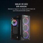 JAMES DONKEY HELIX H800 4XRBW ATX 650W GAMING KASA - Görsel 5