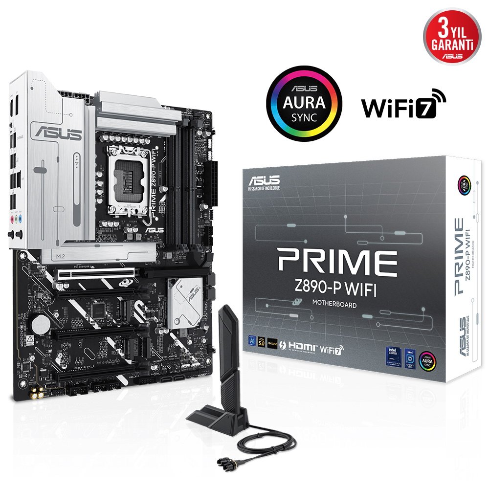 asus-prime-z890-p-wifi-ddr5-4xm2-usb3-2-rgb-lan-atx-anakartlar-206132 ASUS PRIME Z890-P WIFI DDR5 4XM2 USB3.2 RGB LAN ATX - Görsel 1