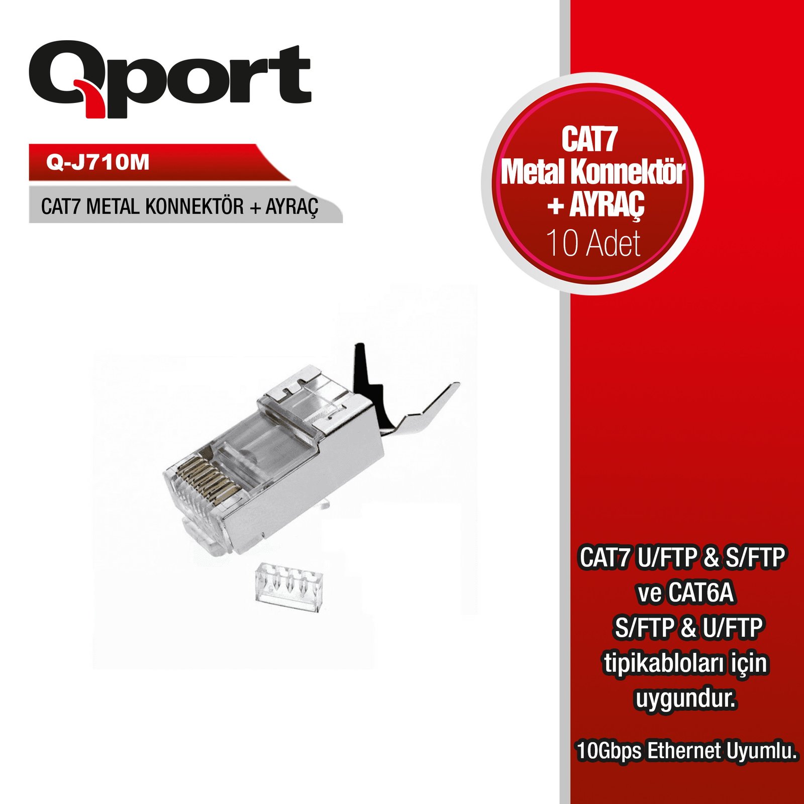 digitus-qport-q-j710m-cat7-konnektor-ve-ayrac-10-adet-ag-urunleri-diger-211405 QPORT Q-J710M CAT7 KONNEKTÖR VE AYRAÇ 10 ADET - Görsel 1