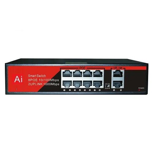 ezcool-ez-08psf-ag-urunleri-switch-195852 EZCOOL EZ-08PSF 8 PORT 8xFE+2xGE GİGABİT POE SWİTCH 120W - Görsel 1