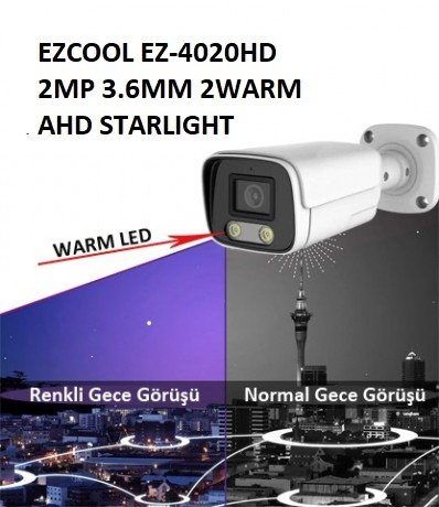 ezcool-ez-4020hd-2mp-3-6mm-2warm-ahd-starlight-kameralar-171028 EZCOOL EZ-4020HD 2 MP 3.6MM FULLCOLOR BULLET KAMERA - Görsel 1