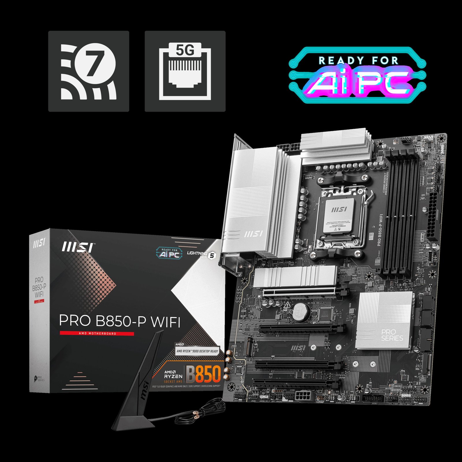 msi-mb-pro-b850-p-wifi-am5-ddr5-8200mhzoc-hdmi-3x-m-2-usb-10gbs-5g-lan-wi-fi-7-atx-anakartlar-213557 MSI PRO B850-P WIFI AM5 DDR5 8200MHZ(OC) HDMI 3x M.2 USB 10Gbs 5G LAN WI-FI 7 ATX - Görsel 1