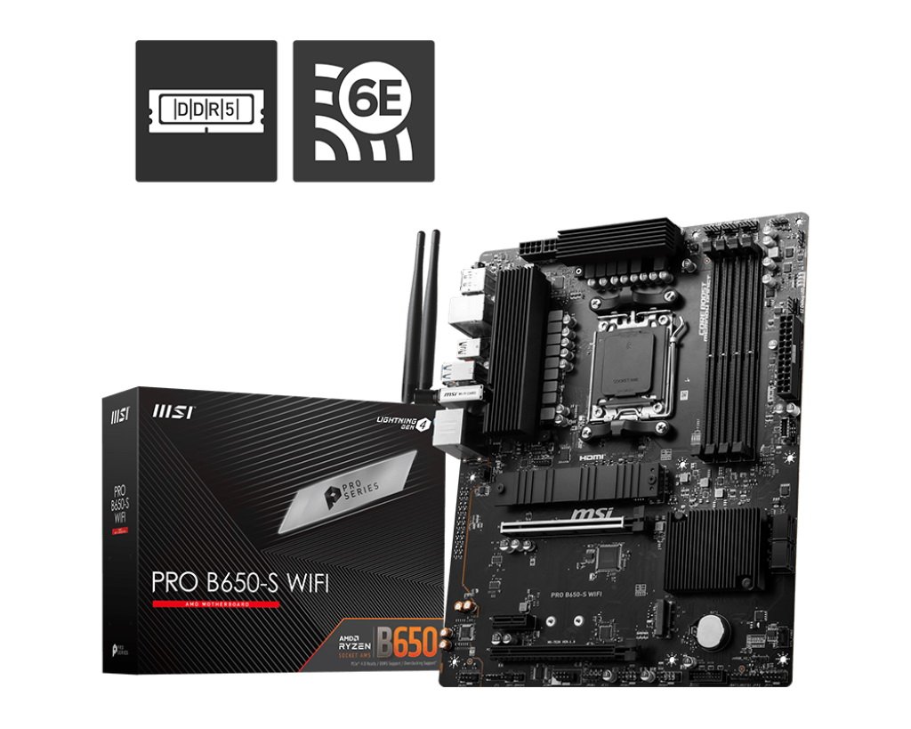 msi-pro-b650-s-wifi-anakartlar-190837 MSI PRO B650-S WIFI DDR5 7200(OC)MHz HDMI DP M.2 ATX AM5 - Görsel 1