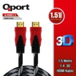 QPORT Q-HDMI1.5 HDMI 1.4 V ALTIN UÇLU KABLO 1.5 MT - Görsel 3
