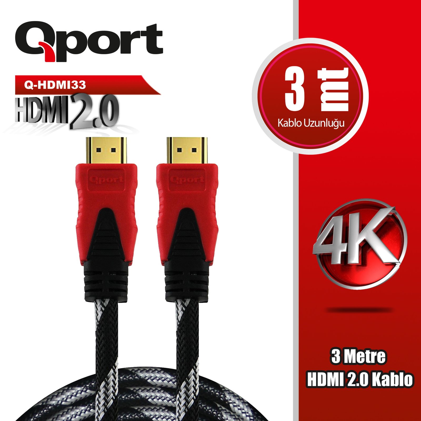 qport-q-hdmi33-3-metre-2-0v-4k-altin-uclu-orgulu-kablo-ag-urunleri-kablolar-219211 QPORT Q-HDMI33 3 METRE 2.0V 4K ALTIN UÇLU ÖRGÜLÜ KABLO - Görsel 1