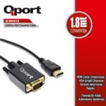 QPORT Q-HVG18 HDMI TO VGA ÇEVİRİCİ KABLO 1.8 MT - Görsel 2