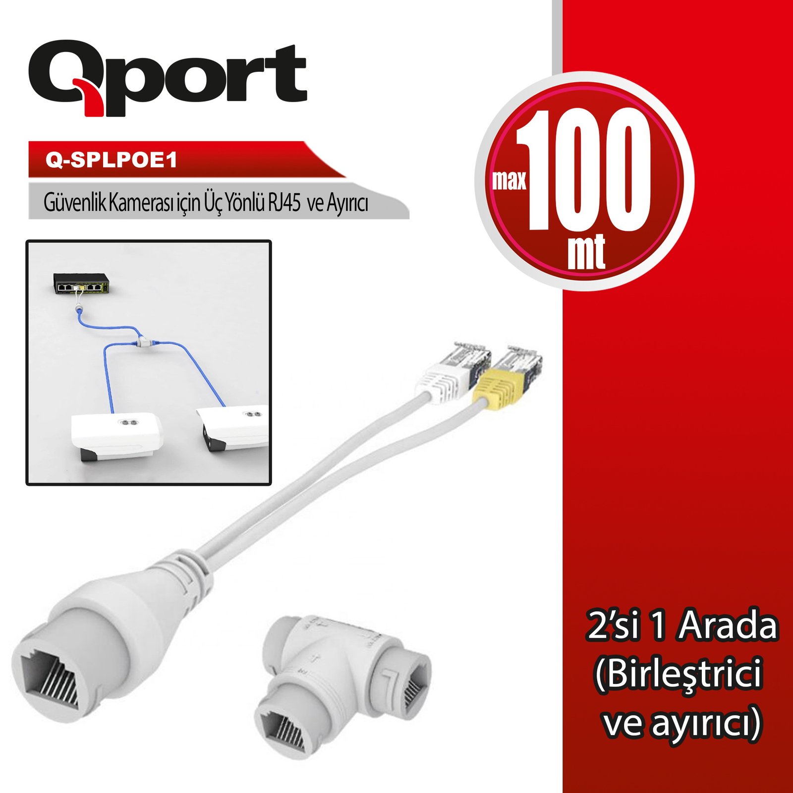 qport-q-splpoe1-poe-splitter-2in1-ag-konnektoru-ag-urunleri-diger-225899 QPORT Q-SPLPOE1 POE SPLITTER 2IN1 AG KONNEKTORU + - Görsel 1