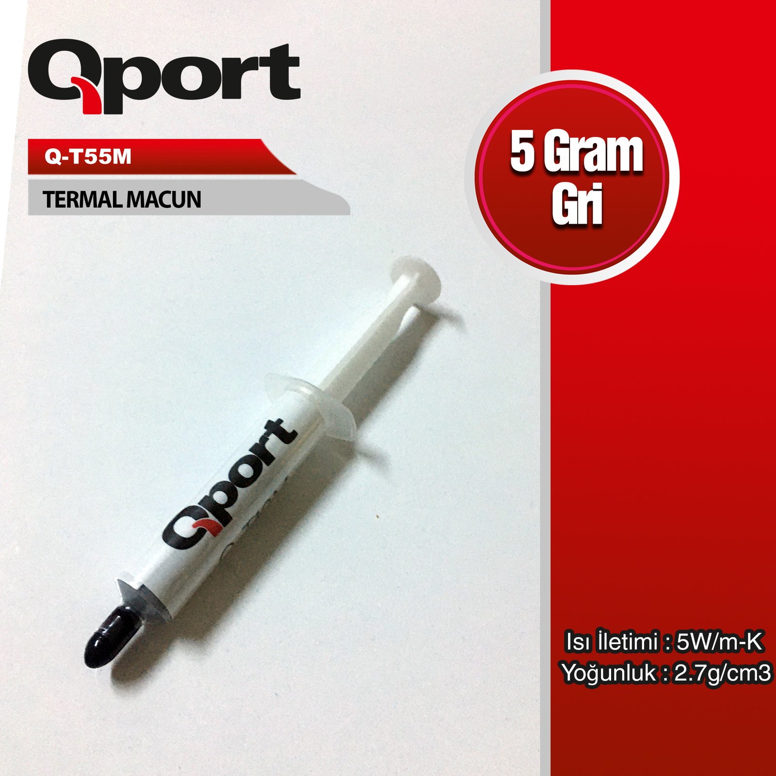 qport-q-t55m-5gram-5w-m-k-2-7-cm3-termal-macun-f-a-islemci-sivi-sogutma-211433 QPORT Q-T55M 5GRAM 5W/M-K 2.7/CM3 TERMAL MACUN - Görsel 1