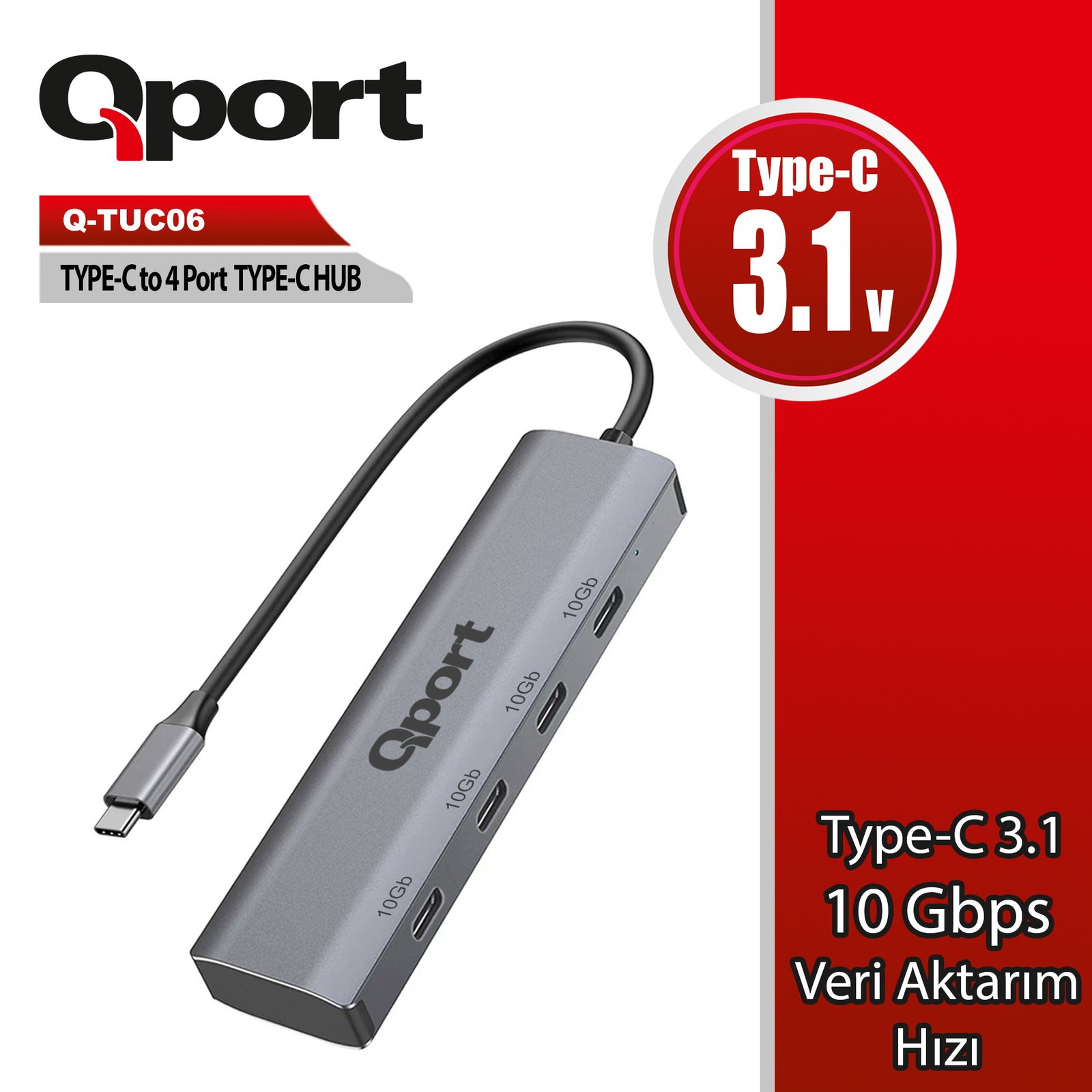 qport-q-tuc06-type-c-to-4-port-type-c-coklayici-ag-urunleri-diger-225903 QPORT Q-TUC06 TYPE-C TO 4 PORT TYPE-C COKLAYICI - Görsel 1