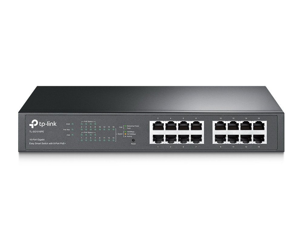 tplink-tp-link-tl-sg1016pe-16p-gbit-rmount-switch-8p-poe-ag-urunleri-switch-116350 TP-LINK TL-SG1016PE 16PORT 10/100/1000 YÖNETİLEBİLİR POE SWITCH - Görsel 1